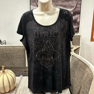 Maurice’s brand, size 1 black rhinestone T-shirt